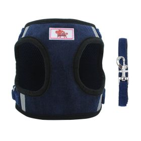 Dog Harness and Leash Set (Specification (L * W): XL, colour: Dark Blue)