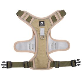 Reflective Dog Chest Strap Harness (Specification (L * W): S, colour: Khaki)