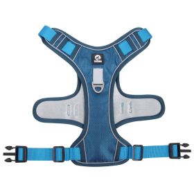 Reflective Dog Chest Strap Harness (Specification (L * W): L, colour: Lake blue)