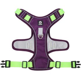 Reflective Dog Chest Strap Harness (Specification (L * W): XL, colour: purple)