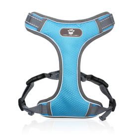 Dog Harnesses Escape Proof (Specification (L * W): M (12-32 kg), colour: Light blue)