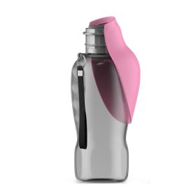 Folding Pet Water Bottle (Color: Pink, type: Pet Supplies)