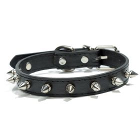Studded Dog Collar (Color: Black, size: XS)