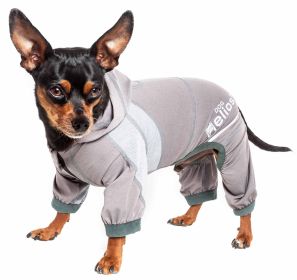 Yoga Dog Hoodie Tracksuit (Color: Grey, size: X-Small)