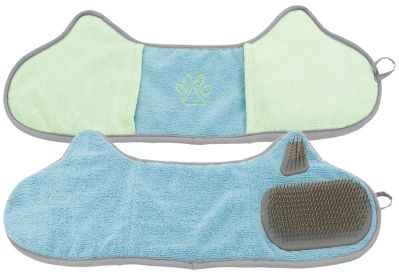 Pet Grooming Towel Microfiber (Color: Blue / Aqua)