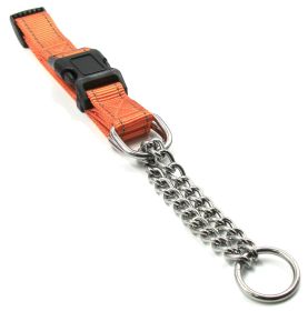 Martingale Chain Dog Collar (Color: Orange, size: small)