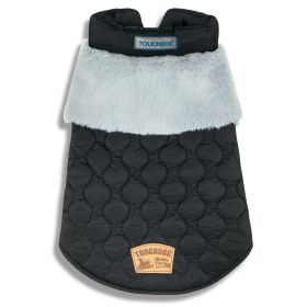 Dog Fleece Jacket Warm Coat (Color: Black, size: small)