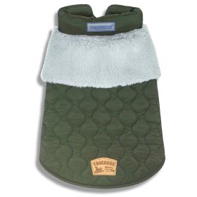 Dog Fleece Jacket Warm Coat (Color: Green, size: X-Small)