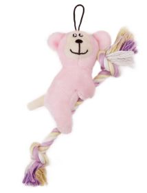Jute Rope Squeaking Dog Toy (Color: Pink)