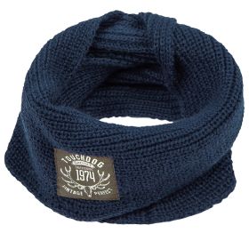 Winter Dog Scarf Knitted Warm (Color: Navy)