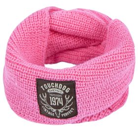 Winter Dog Scarf Knitted Warm (Color: Pink)