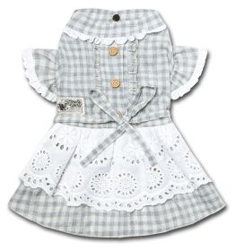 Plaid Dog Dress Classic Style (Color: Grey, size: large)