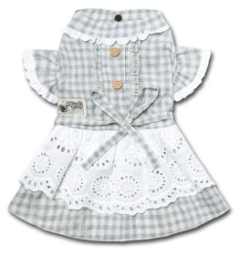 Plaid Dog Dress Classic Style (Color: Grey, size: medium)