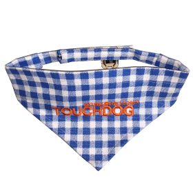 Plaid Dog Bandana Velcro (Color: Blue, size: medium)