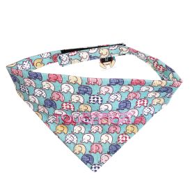 Dog Bandana with Elephant Pattern (Color: Aqua, size: medium)