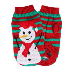 Snowman Stripe Pet Sweater (type: Snowman, size: S)