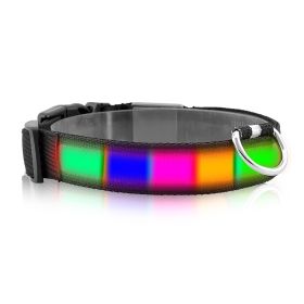 LED Dog Collar USB Rechargeable (Color: Color, size: XL)