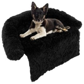 Black Plush Dog Bed (size: M)