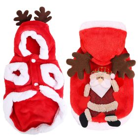 Santa Reindeer Pet Outfit (Color: Red, size: small)