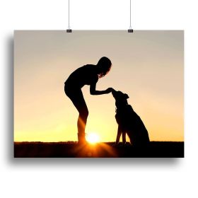 Girl and Dog Wall Art (type: Poster Print, size: 32" x 24" / 80cm x 60cm (approx))
