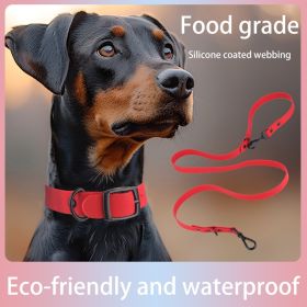 Waterproof Pet Collar and Leash (Option: M)