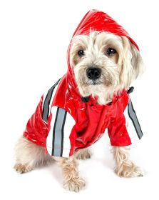 Pet Rain Jacket PVC Reflective (size: small)