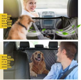 Dog Car Backseat Protector (Color: Black, size: 143x152cm)