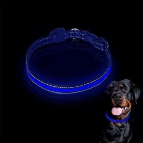 Light Up LED Dog Safety Collar (Color: Blue, type: Pet Supplies)