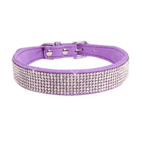 Rhinestone Pet Collar for Small Dogs (Color: Purple, size: XS)