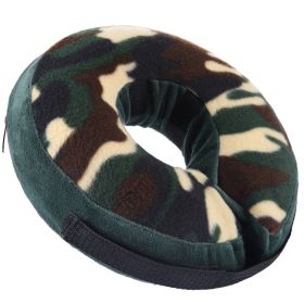 Dog Recovery Cone Soft Inflatable Collar (colour: CQLQ06 Camo Velcro, size: L)