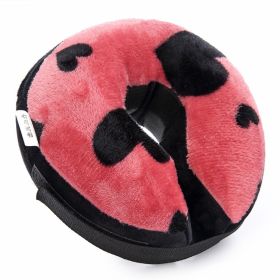 Dog Recovery Cone Soft Inflatable Collar (colour: CQLQ11 Love Peach, size: M)