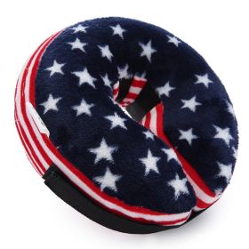 Dog Recovery Cone Soft Inflatable Collar (colour: CQLQ10 American flag, size: S)