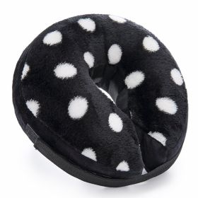 Dog Recovery Cone Soft Inflatable Collar (colour: CQLQ08 black white dot, size: L)