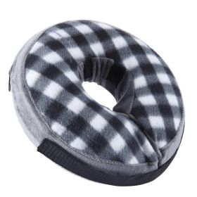 Dog Recovery Cone Soft Inflatable Collar (colour: CQLQ03 Black and White, size: M)