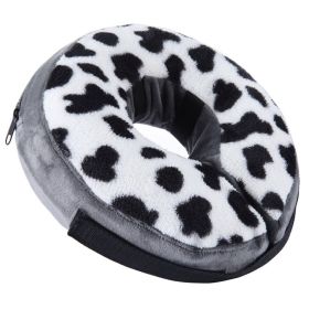 Dog Recovery Cone Soft Inflatable Collar (colour: CQLQ05 Cows Point hook and loop, size: M)