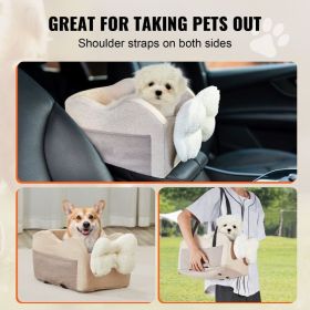 Small Dog Car Seat Travel (Color: Light Brown, type: Pet Supplies)