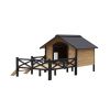 Cabin Dog Kennel with Porch