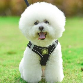 Reflective No Pull Pet Harness Set (Color: Black, size: M)
