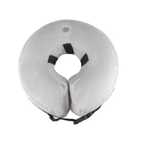 Dog Recovery Cone Soft Inflatable Collar (colour: CQLQ02 GREY, size: S)