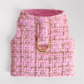 Dog Harness Chantel Tweed (Color: Bubblegum Pink, size: MD)