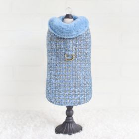 Dog Coat Chantel Tweed (Color: Blue, size: SM)