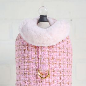 Dog Coat Chantel Tweed (Color: Bubblegum Pink, size: LG)