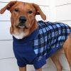 Fleece Dog Coat Blue Plaid