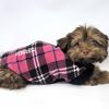 Fleece Dog Coat Pink Black Plaid