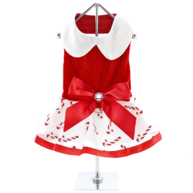 Candy Cane Dress with Leash (size: X-Small)