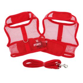 Dog Harness Solid Red (size: small)