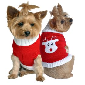 Red Rudolph Dog Sweater Cotton (size: X-Small)