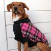 Fleece Dog Coat Pink Black Plaid