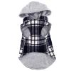Plaid Dog Hoodie Black White