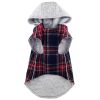 Dog Hoodie Red Black Flannel